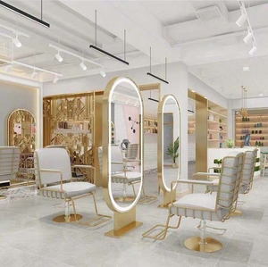 Luxury Light <b>Led</b> Double Side <b>Mirror</b> Station Barber Stations Salon Furniture <b>Mirror</b> Station Beauty Salon Furniture - Product Image 1