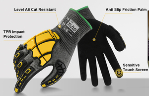 Luvas De Segurança Proteção De Campo Oilado Resistência Ao Corte TPR Mecânico Resistente Ao Impacto En388 Heavy Duty Mão A6 Anti Cut Luvas - Product Image 5