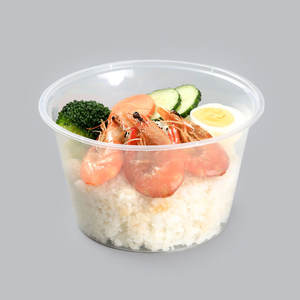 Una volta uso PP Microwavable chiaro scatola rotonda contenitore cibo ciotola di imballaggio per zuppa di Noodle Snack insalata Bento riso con coperchio - Product Image 4