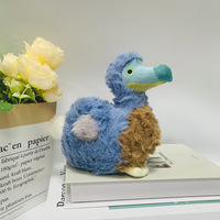 En stock : Peluche unique d'oiseau Dodo bleu moelleux, animal préhistorique, pour décoration, porte-clés ou pendentif