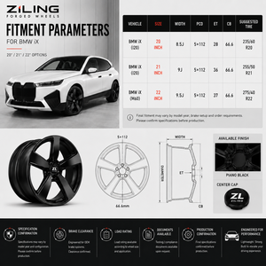 Rines de Aleación Personalizados ZL Hechos a Medida para <span class=keywords><strong>BMW</strong></span> IX <span class=keywords><strong>I20</strong></span> M60 de 20, 21 y 22 Pulgadas, Ruedas Monobloque de Aluminio Forjado, Compatibles con Vehículos Eléctricos, Diseño Multirradio - Product Image 6