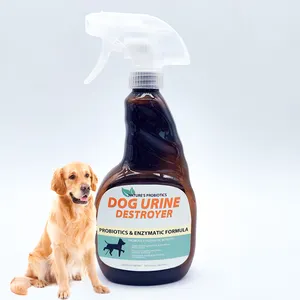 Penghilang Bau Anjing Logo Merek Kustom Profesional Pembersih Noda Urin Penghilang Bau Hewan Peliharaan untuk Bau Kuat