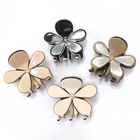 Nouvelles pinces à cheveux en acétate à motif floral, couleur unie, design simple, avec strass, petites et élégantes, pour femmes