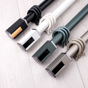 Wholesale Low Price Modern Metal Finials Brackets Double Aluminium Curtains Rods for Living Room - Product Image 1
