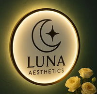 Enseigne de salon de coiffure personnalisée en aluminium avec rétroéclairage LED, décoration étanche IP65