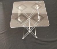 Ensemble de table à thé pliante en acrylique transparent avec support, nouveau style, pour l'Arabie Saoudite
