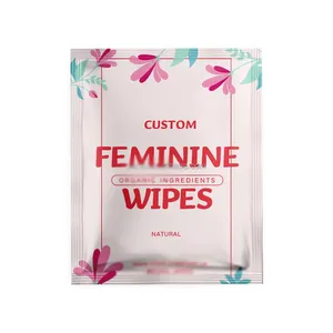 Private Label Individually Wrapped Organic Cleaning PH Balanced Feminine Wipes For Women Adults Non-woven Freely Samples Offered