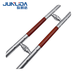 Poignée de luxe en acier inoxydable 304 et bois H Type porte coulissante double face avec poignée de traction rouge mat polonais - Product Image 4