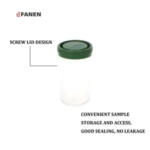 Fanen Lab Desechables Taza de formalina desechable 90ml/120ml/160ml/250ml Taza de muestra de PP