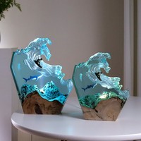 Baleine méduse océan surf résine veilleuse ornement moderne Simple Art décoration de la maison cadeau d'anniversaire