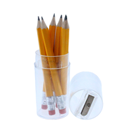 Crayon en bois naturel HB de 3,5 pouces, gomme noire, forme hexagonale ronde, ensemble promotionnel, cadeau