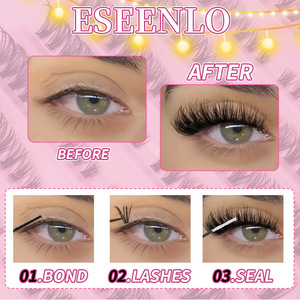 Vente en gros <span class=keywords><strong>de</strong></span> kits d'extensions <span class=keywords><strong>de</strong></span> cils DIY, cils en grappes, imperméables, 180 pièces, cils en grappes volumineux et vaporeux, livret <span class=keywords><strong>de</strong></span> cils - Product Image 5