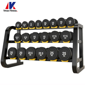 Customized Iron <b>Lifting</b> <b>Weights</b> Equipment Functional Gym Machines Dumbles Rubber Round Dumbbell <b>Set</b> - Product Image 1