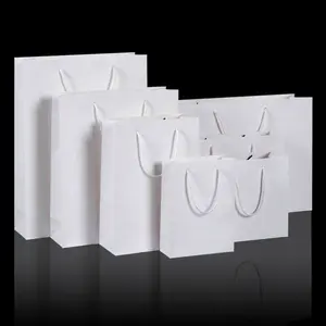 Customized Premium Quality White Kraft Paper Carry Bag For Food Offset Printing Surface Treatment Customizable Size And Style