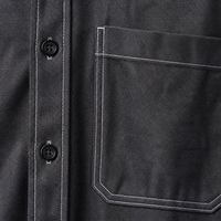 Chemise de travail en jean surdimensionnée pour homme, imprimé automne, en sergé, boutonnée, avec surpiqûres contrastées, décontractée, à manches longues, séchage rapide, respirante