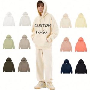 Sudadera con Capucha de Alta Calidad al por Mayor, OEM, de Felpa, Cuello Redondo Holgado, 100% Algodón Puro, Sudadera Personalizada para Parejas, para Hombre - Product Image 1