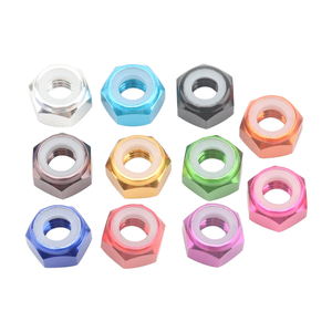 Écrous hexagonaux en aluminium 6061 <span class=keywords><strong>M2</strong></span> M3 M4 M5 M6 M8 avec insert en nylon, écrous autobloquants antidérapants, anodisés, colorés, attaches - Product Image 6