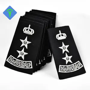 Insignia de brazo de hombro de alta calidad personalizada de fábrica filas bordadas Charretera para uniforme