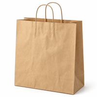 Sacs en papier kraft écologiques recyclés avec poignées brunes pour la vente à emporter, sacs cadeaux personnalisés, emballages artisanaux avec logo