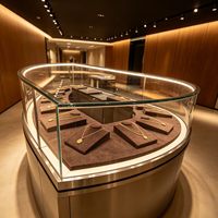 Vitrine murale de luxe pour bijoux avec éclairage LED pour les bijouteries - Couleurs personnalisables