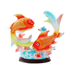 Koi Fish <b>Ornament</b> Resin Feng Shui Decor For Living Room Chinese New Year Gift - Product Image 5