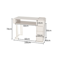 Table de manucure simple Double moderne Offre Spéciale Table à ongles blanc crémeux meubles de salon de beauté personnalisés