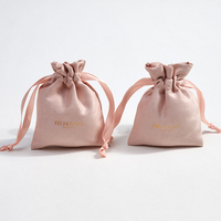 Huanyang — sac en velours, emballage de poussière, Logo personnalisé, petit cordon en daim, bijoux, pochette