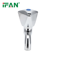 Robinet de lavabo à montage sur plan en alliage de zinc moderne, finition chromée, avec poignée triangulaire, couleur argent, débit élevé