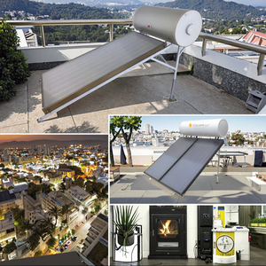 Sistema de calentamiento de agua solar con revestimiento esmaltado de panel plano presurizado de 300 litros con conexión de enchufe directo, géiser solar de ahorro de energía - Product Image 2