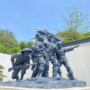 Escultura de Resina del Ejército Rojo, Figura Antigua con Acabado Envejecido, Hecha a Mano, para Montar en el Suelo Exterior, Diseño Tradicional - Product Image 2