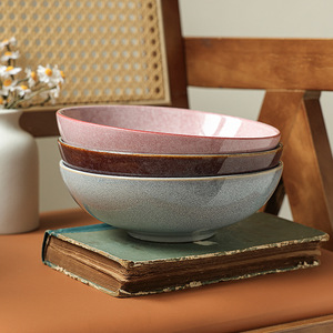 ชามเซรามิก 7.5 นิ้ว ลายวาบิซาบิ ชามพอร์ซเลนสำหรับสลัด ก๋วยเตี๋ยว ผัก ภาชนะบนโต๊ะอาหาร - Product Image 3