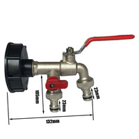 Komplet Dvojna Pipa 1/2 "Za IBC Cisterno-Réducteur (adaptateur, Pokrov) + pipa / Tap