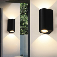 Lámpara de Pared LED Cuadrada Minimalista para Exteriores, de Una Sola Cabeza, Pequeña, Impermeable, para Patio, Base de Aluminio, Clasificación IP 65, Forma de Cilindro