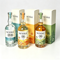 Bouteilles de vin vides transparentes avec logo personnalisé, 750 ml, bouteilles en verre rondes, 500 ml, bouteille de liqueur en verre, bouteille de whisky de haute qualité, luxe avec couvercle
