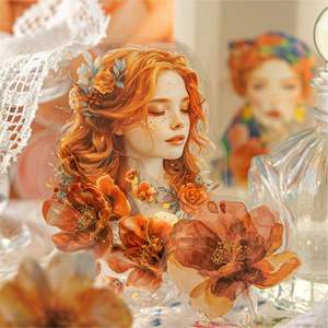 Paquete de 40 Hojas de Pegatinas PET, Encuentros Florales, Materiales Retro para Personajes, Decoraciones Hechas a Mano, <span class=keywords><strong>Arte</strong></span> de <span class=keywords><strong>Collage</strong></span> Gukka - Product Image 3