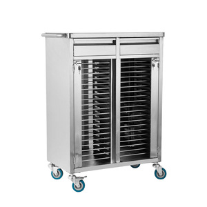 Yuekang Stainless Steel Medical Record Trolley 21 Layers Custom Made File <b>Storage</b> <b>Cabinet</b> Hospital Use - Product Image 2