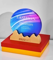 Honneur de cristal personnalisé métal gravé Plaque en bois trophée cristal matériel trophées cadeaux de bienvenue