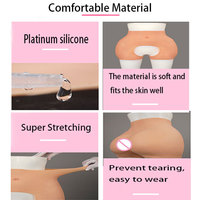 Culotte à entrejambe ouvert pour cosplay MTF, avec coussinets de fesses en silicone, insert vaginal amovible, sous-vêtements invisibles