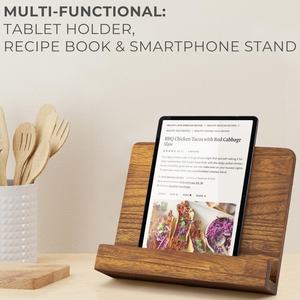 Support de <span class=keywords><strong>livre</strong></span> de cuisine en bois pour votre comptoir de cuisine, support en bois massif qui maintient facilement les livres de cuisine ou les recettes ouverts pour une cuisson pratique - Product Image 3
