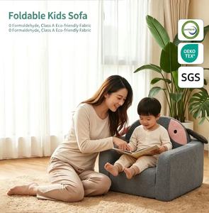 Cartoon <b>Kids</b> <b>Sofa</b> Bed Convertible Toddler Lounge Chair for Living Room Reading Nook Washable Removable Cover Perfect for Napping - Product Image 1