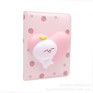 Pu Fidget Toy Notebook With Strawberry Design Slow <b>Rebound</b> 3D Sticker For Kids Gift Unisex - Product Image 1