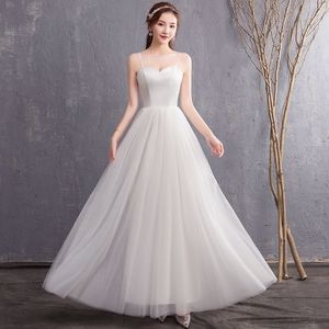 Wedding Dress A-Line Tulle Sweetheart Neckline Natural Waist Zipper Closure Simple Elegant Bridal Gown - Product Image 1