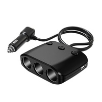 Expansor de Encendedor de Cigarrillos para Auto de 12-24V, 120W, Divisor de Energía Multipuerto con Control Individual, Cargador para Auto, Camioneta y SUV