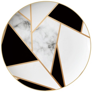 Wholesale Kitchen Utensils <b>Dinner</b> Plate Luxury White and <b>Black</b> Bone China Platter Service Plate Dinnerware <b>Set</b> - Product Image 6