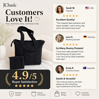 Maßgefertigte Cord-Tragetasche mit Reißverschluss Große Kapazität Schwarze Schultertasche für Einzelhandel Reisen Arbeit Großbestellungen Individuelles Logo OEM