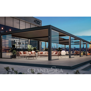 Gian hàng ngoài trời Vườn pergola với pergola nhôm chống mưa 300x250 Alu pergola có thể thu vào ban công nhôm tán - Product Image 6