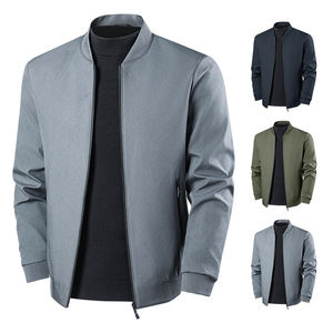 Chaqueta de hombre con cuello de béisbol de seda para primavera y otoño, cómoda, transpirable, a la moda, estilo Joker, cortavientos, para negocios. - Product Image 3