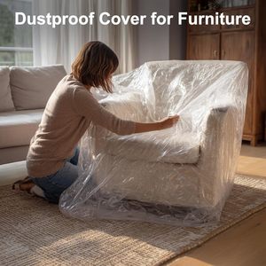 Painter Plastic Drop Cloth 9x12ft Waterproof Disposable <b>Tarp</b> for Painting Furniture Cover - Product Image 3