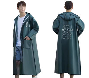 Ropa de Lluvia de EVA para Mujer y Hombre con Capucha y Mangas Transparentes, Chaqueta Impermeable Ligera Reutilizable para Exteriores - Product Image 1