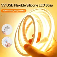 Bande lumineuse LED néon USB 5V étanche IP65, en silicone élastique, avec interrupteur tactile, réglable, pour décoration extérieure et intérieure, facile à installer